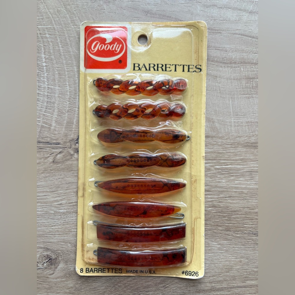 Vintage Goody Brown Hair Barrettes Set